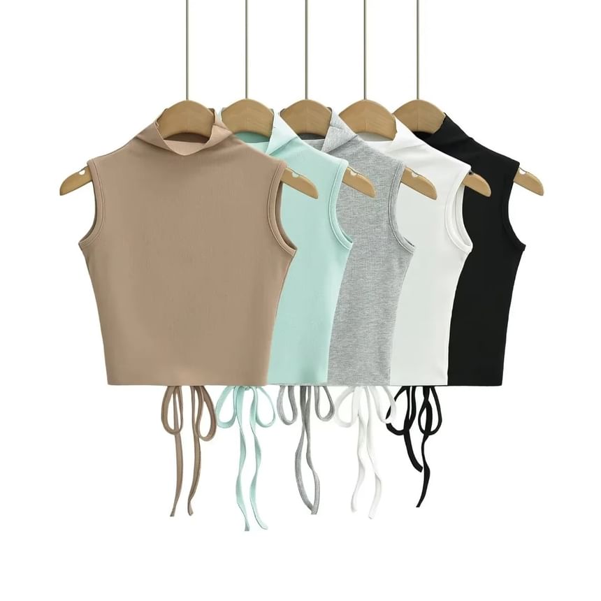 Asiris - Tanktop met open rug en rechte hals, slim-fit