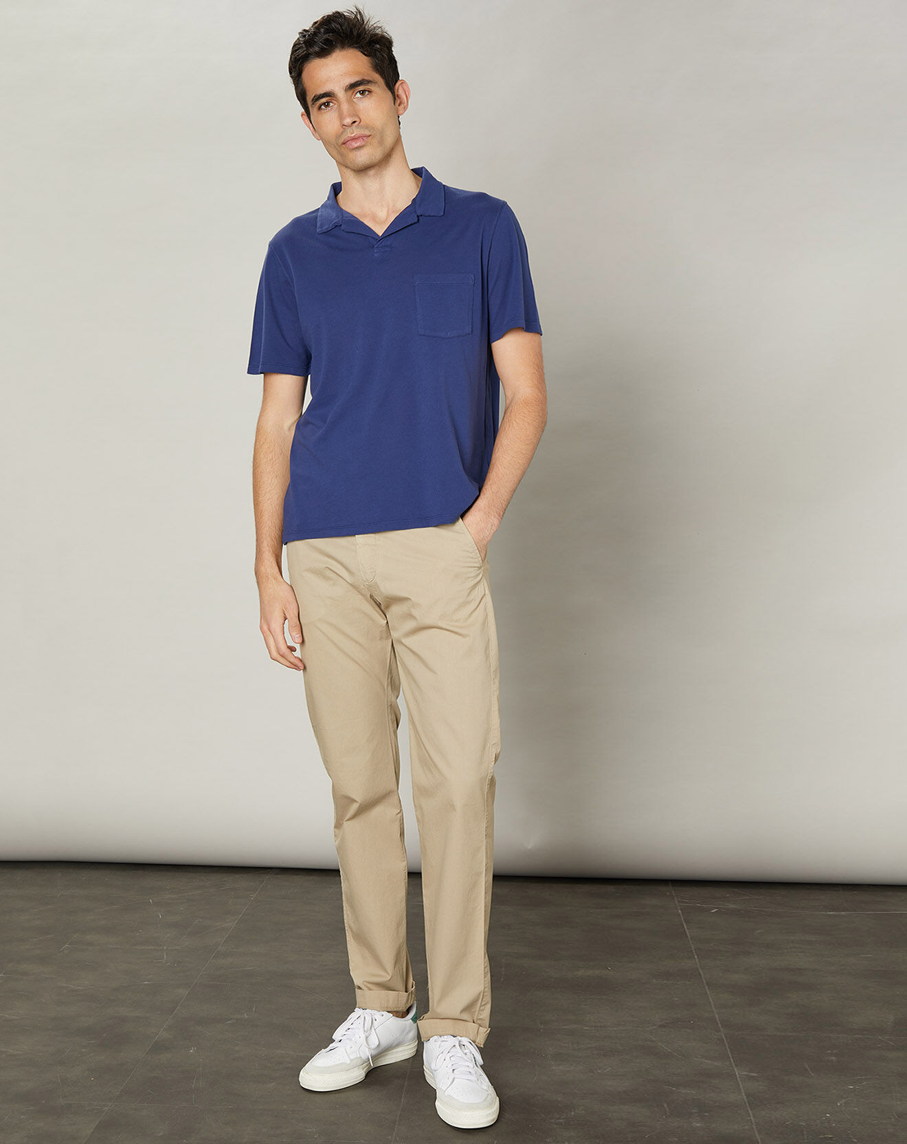 Hartford Polo piqué bleu worker