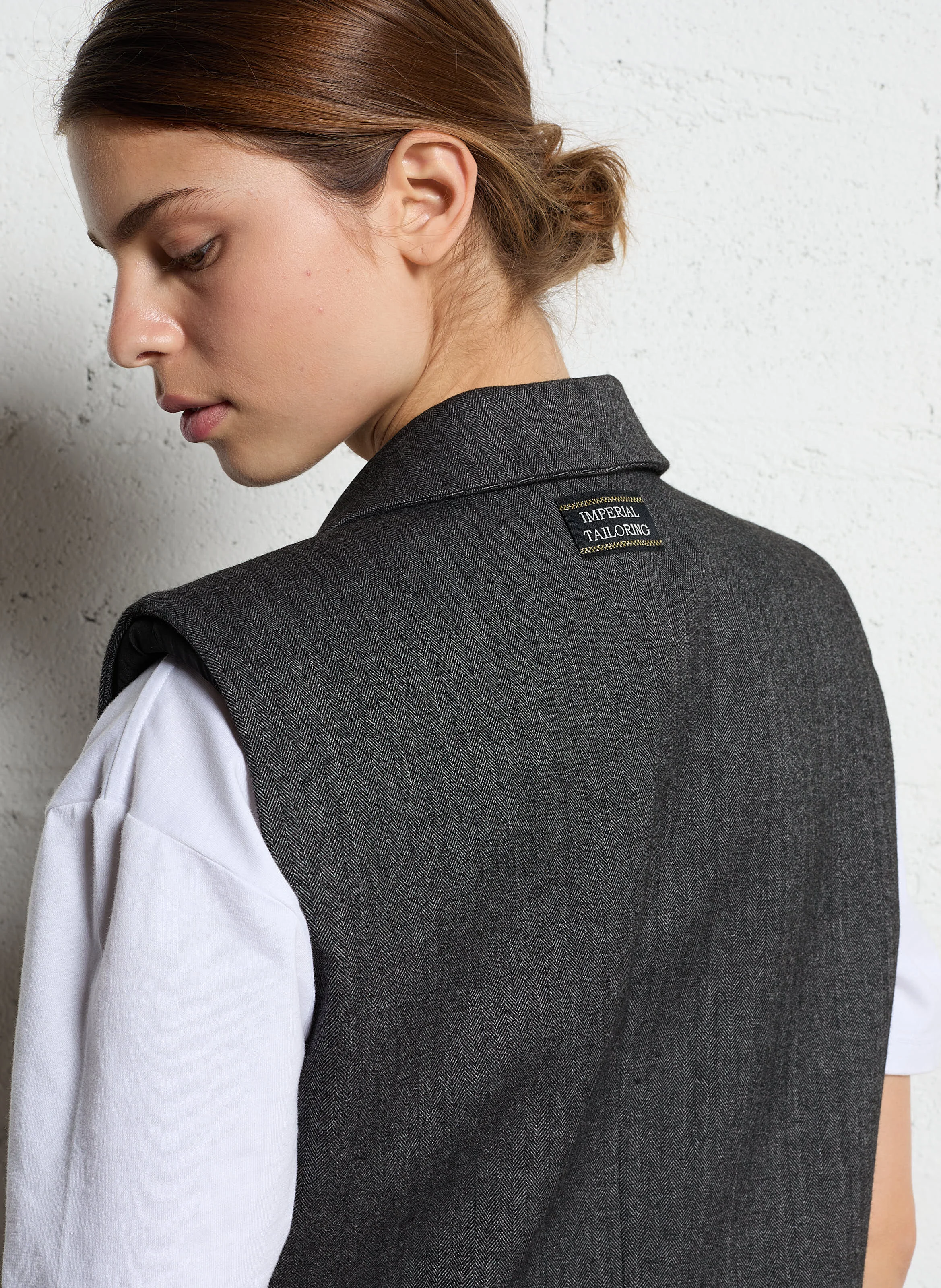 Gilet droit col tailleur | Gris