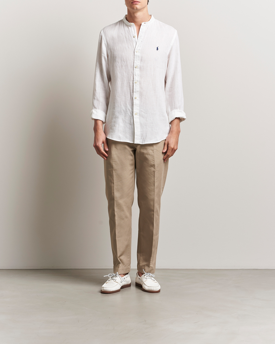 Polo Ralph Lauren Slim Fit Linen Shirt Ceramic White