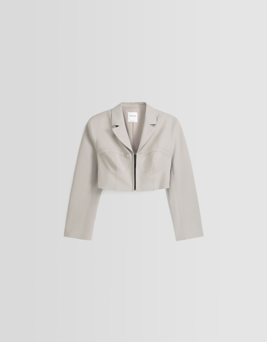 Blazer cropped com detalhes