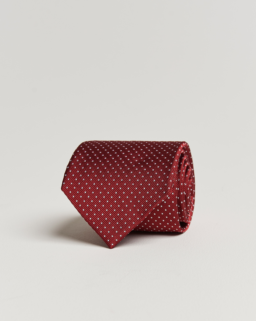 Amanda Christensen Micro Dot Classic Tie 8 cm Wine/White
