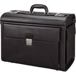 Valise pour pilotes 'VICENZA', simili cuir, noir