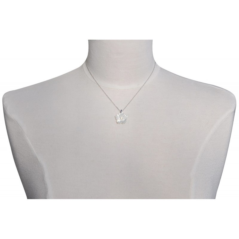 Collier Argent Fleur de Nacre