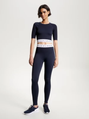 Top esportivo cropped sem costura e de corte justo