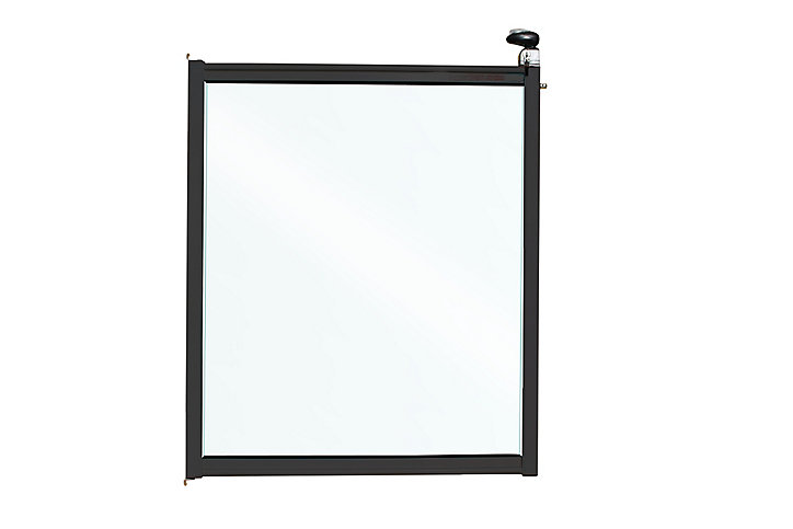 Portillon en verre pour barrière de piscine en aluminium gris