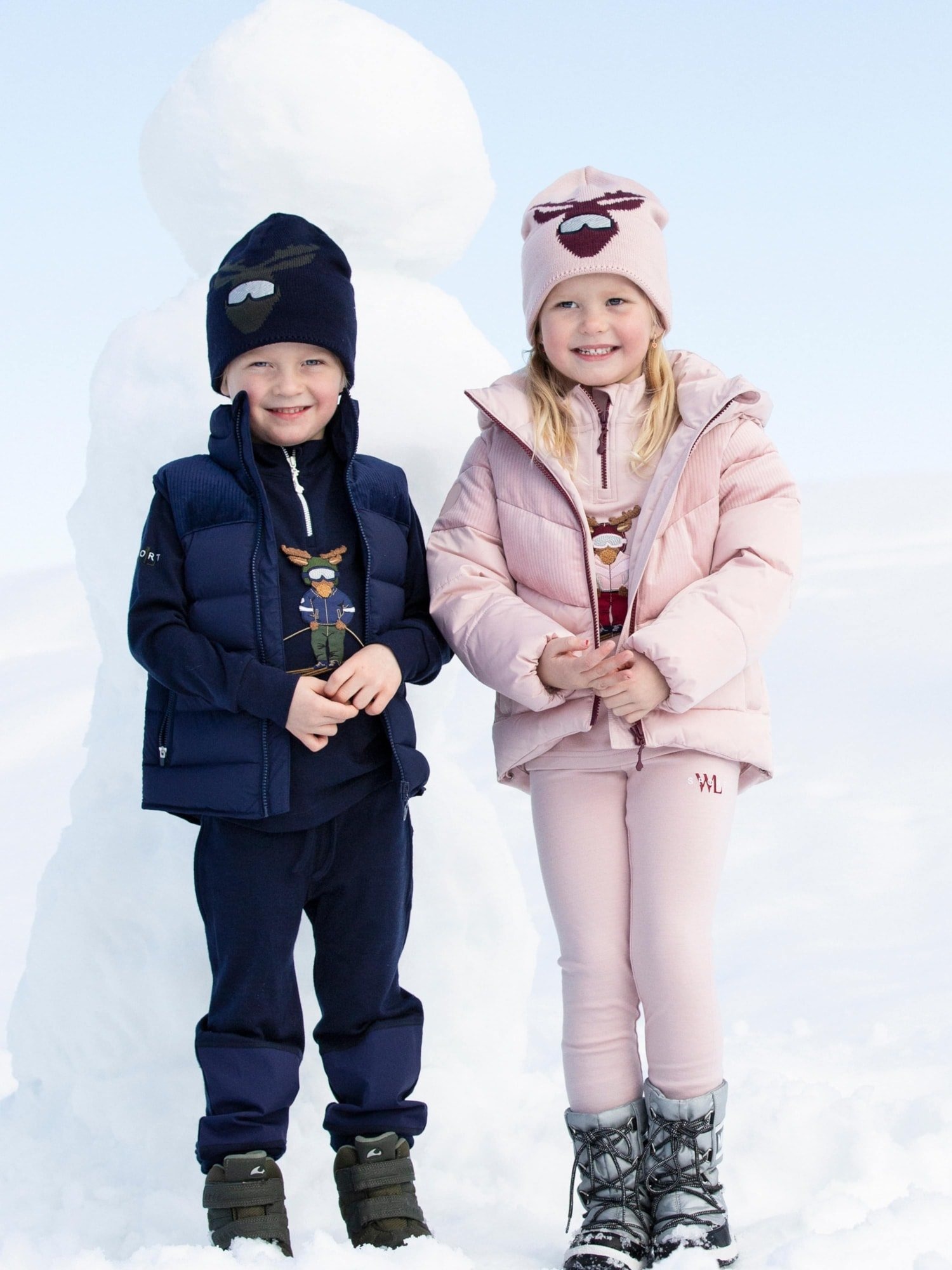 Høvringen Merino Half-Zip Barn Bubblegum