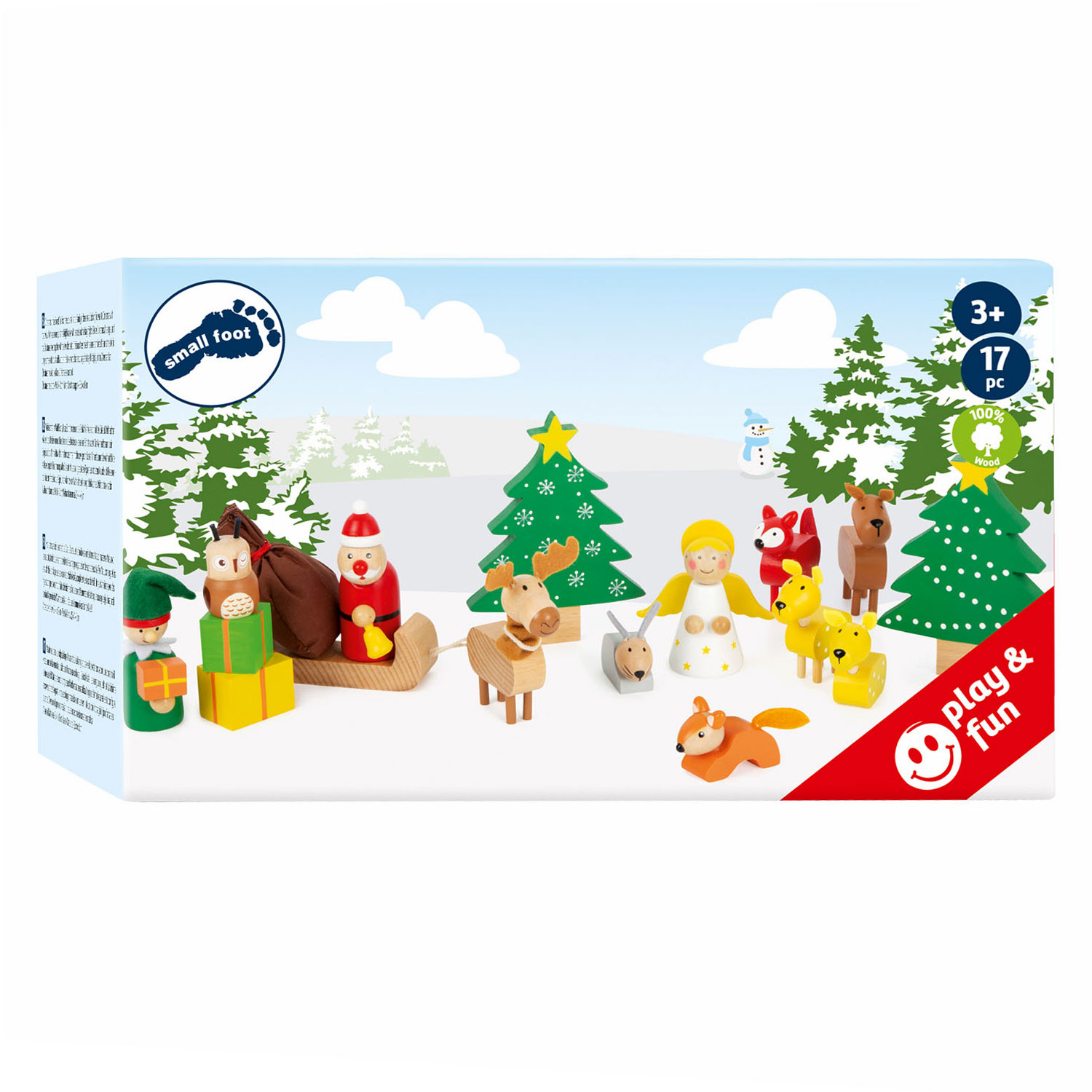 Small Foot - Houten Dieren Kerstmis in het Bos Speelset, 17dlg.