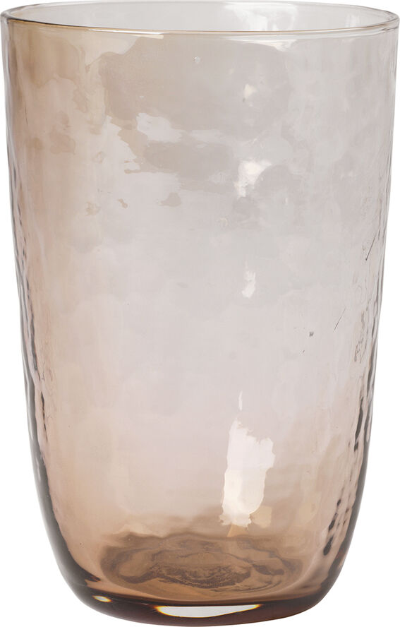 Broste Copenhagen DRIKKEGLAS 'HAMMERED' Brun