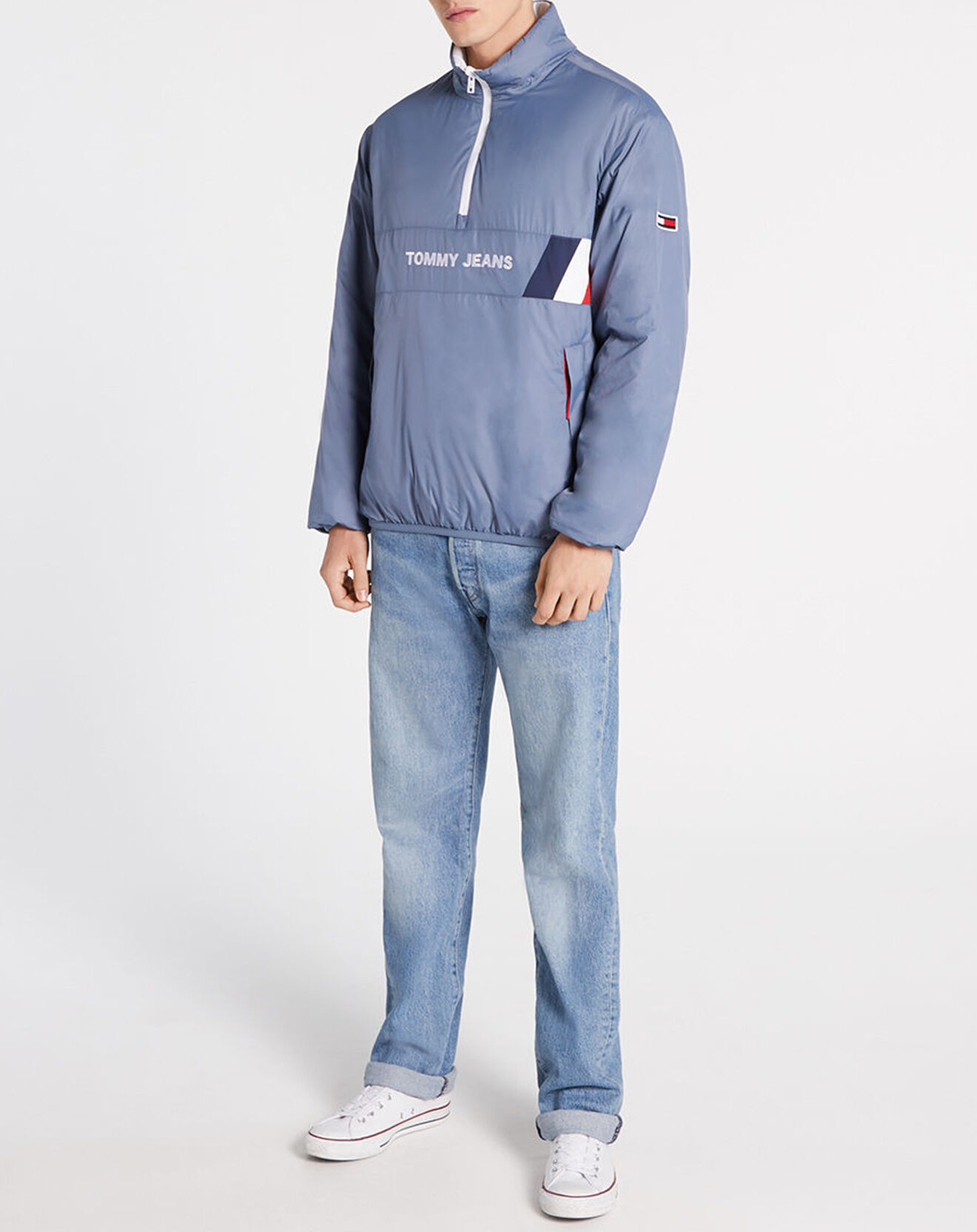 Tommy Jeans Blouson réversible enfilable bleu/blanc