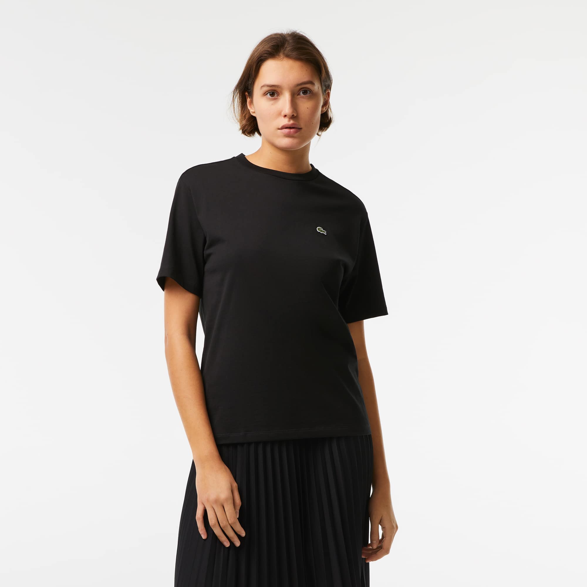 T-shirt à col rond en coton premium T-Shirts - Noir - Lacoste - Femme