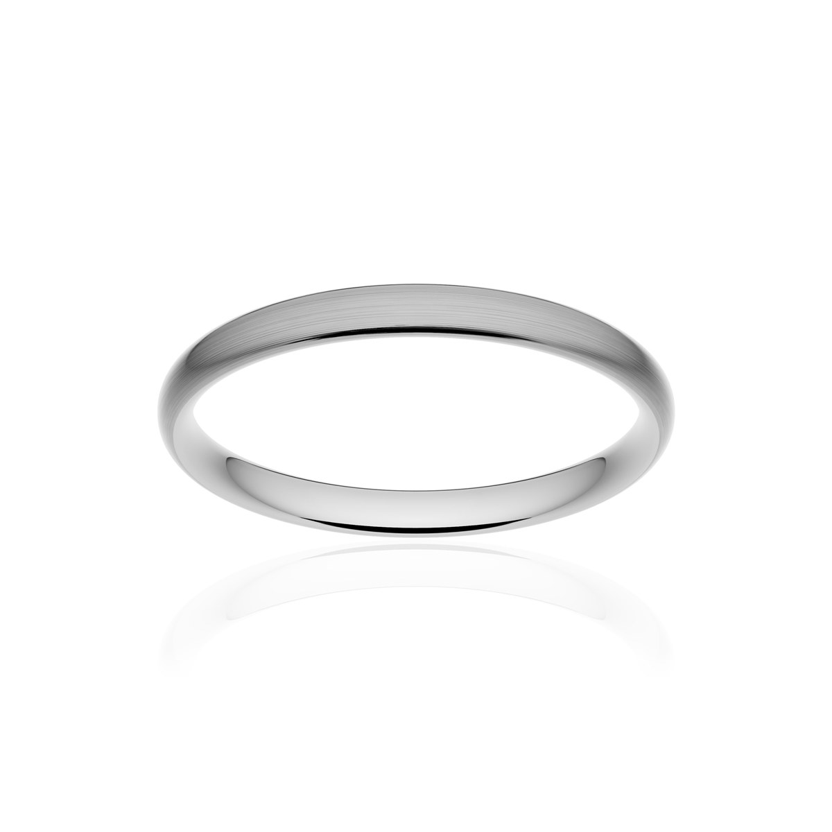 Alliance or 375 blanc brossé demi-jonc confort 2,5mm