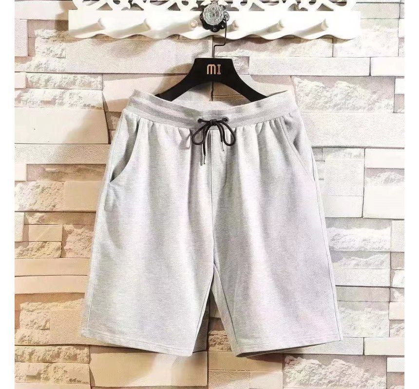 Acrius - Mid Rise Plain Drawstring Shorts
