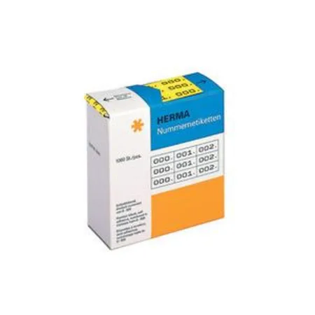 HERMA Nummernetiketten dreifach selbstklebend 10x22 mm gelb/schwarz