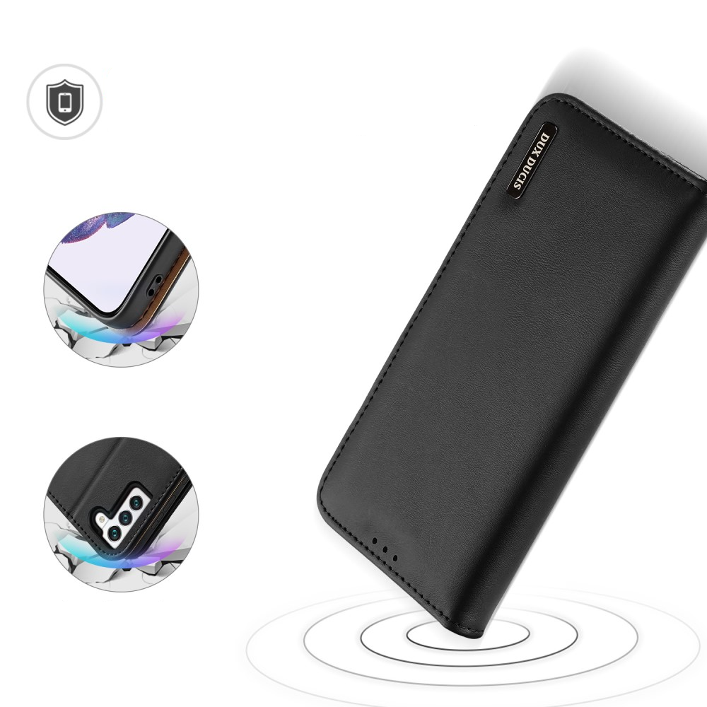 Samsung Galaxy S22 5G Flip Wallet Cover Echtleder Tasche (RFID Schutz) - Schwarz