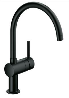 Grohe Minta 1-gats keukenkraan m. draaibare C-uitloop zwart