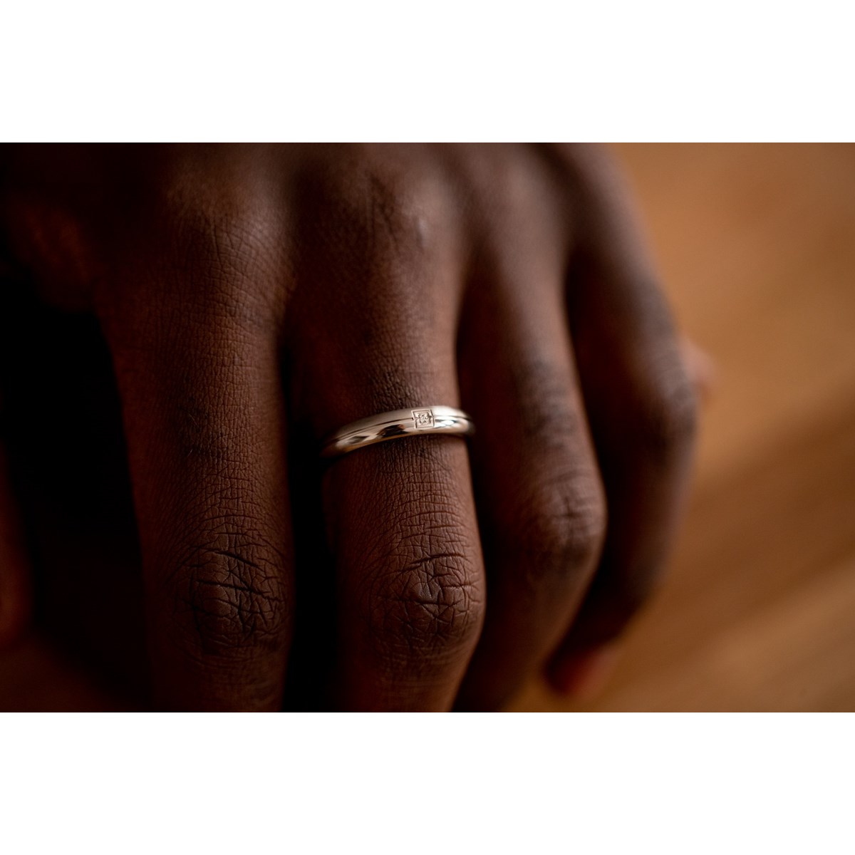 Alliance Marco en Acier 316L avec diamant blanc