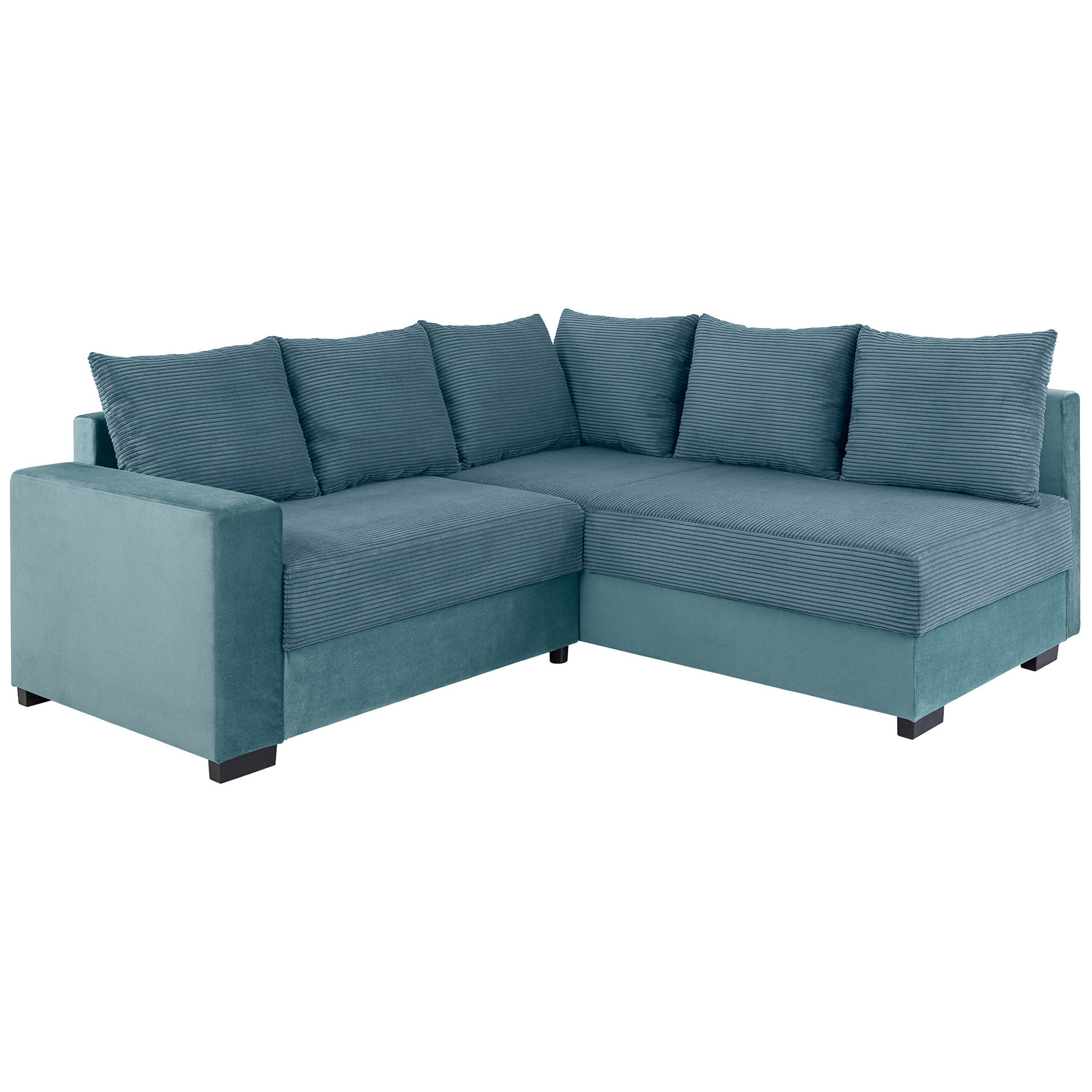 Ecksofa - mint - Cord - Ottomane rechts