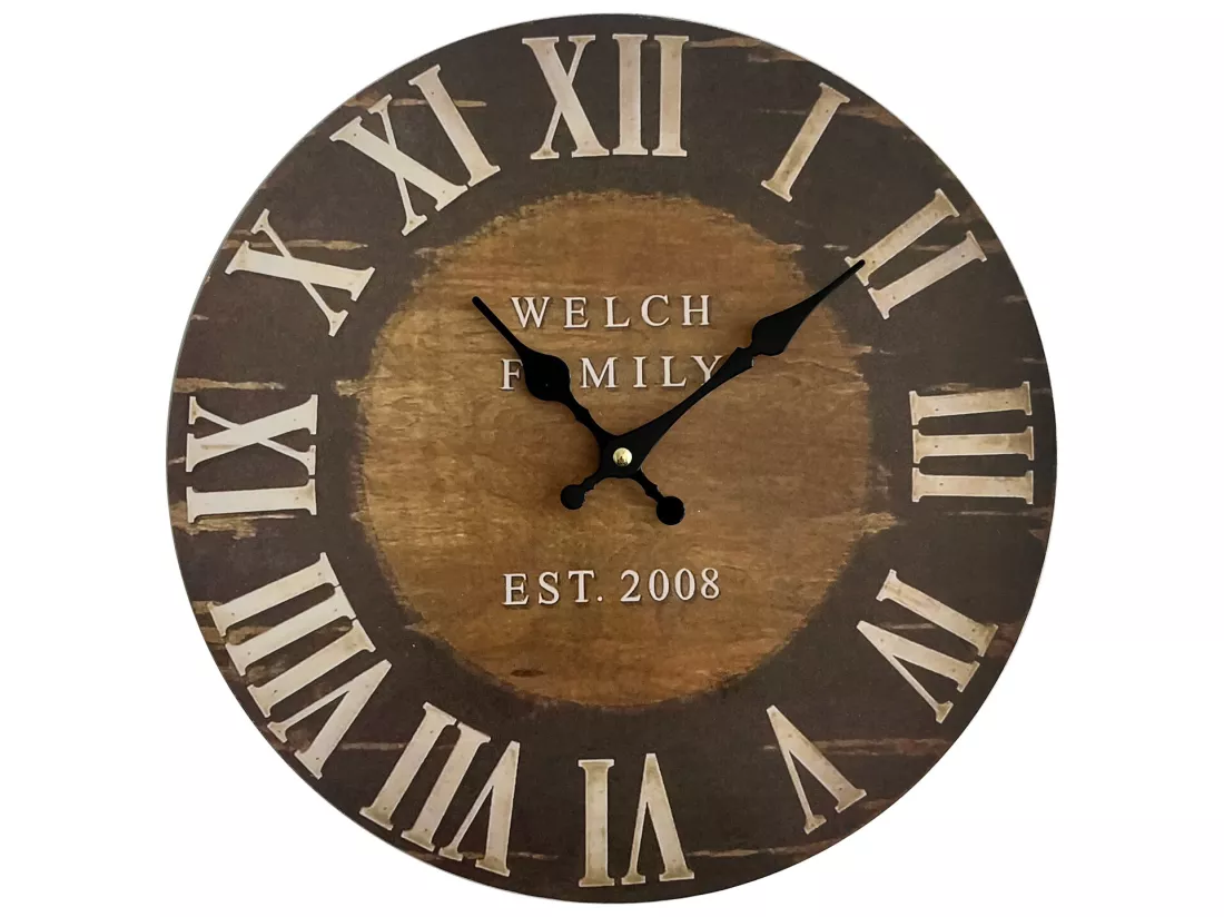 Horloge De Salon Horloge Murale Bois Industrielle 33,8x33,8x4