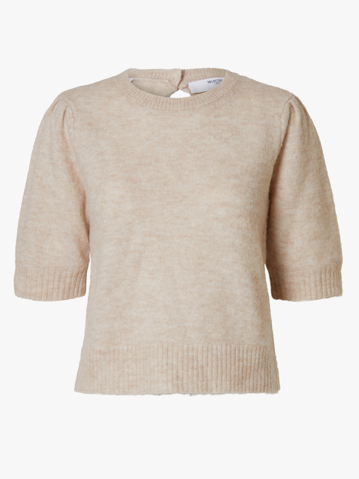 Lulu Short Sleeve Open Back Knit O-neck