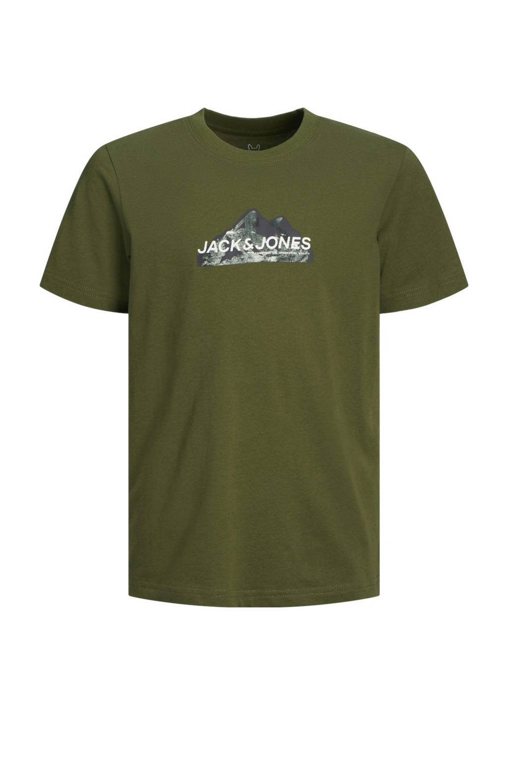 JACK & JONES T-shirt JCOMOUNTAIN met printopdruk donkergroen