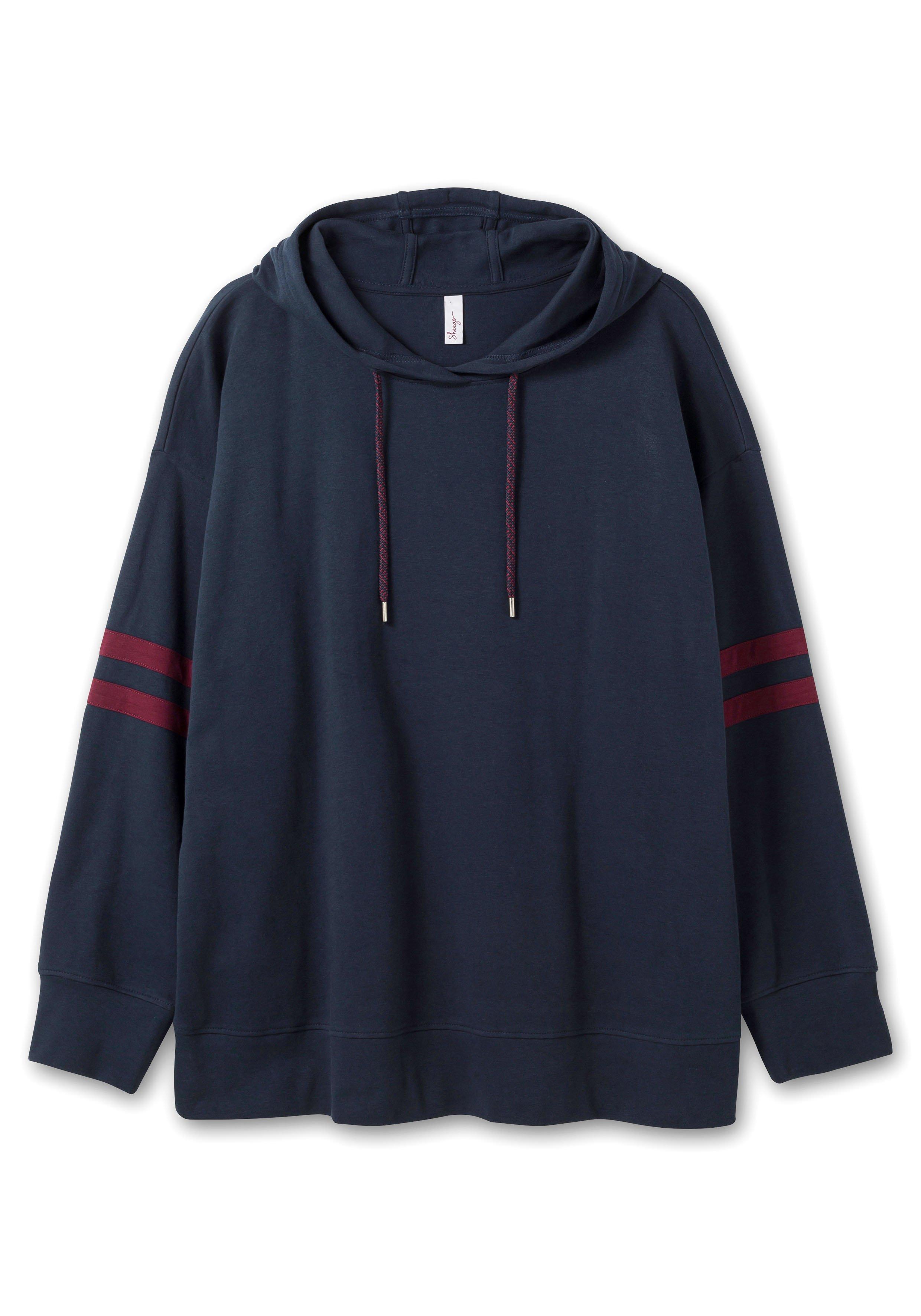 Kapuzensweatshirt mit Zierstreifen am Ärmel