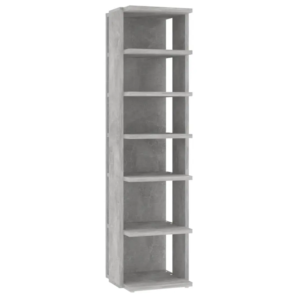 vidaXL - 6-laags Schoenenkast 6 paar - Betongrijs - Hout - 27.5x27x102 cm