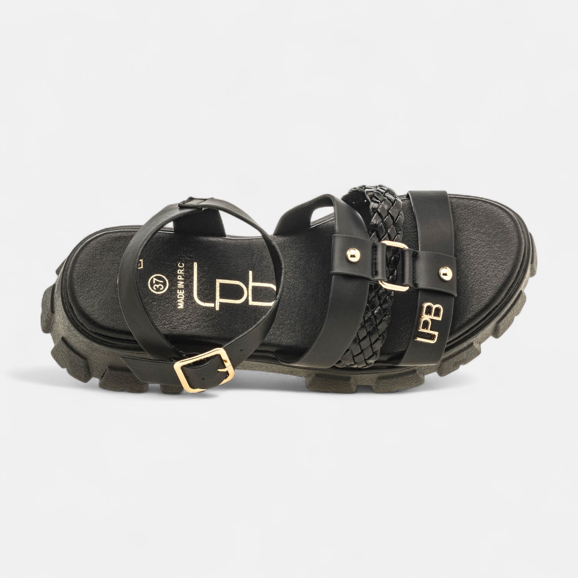 Sandales à talon compensé Femme noir