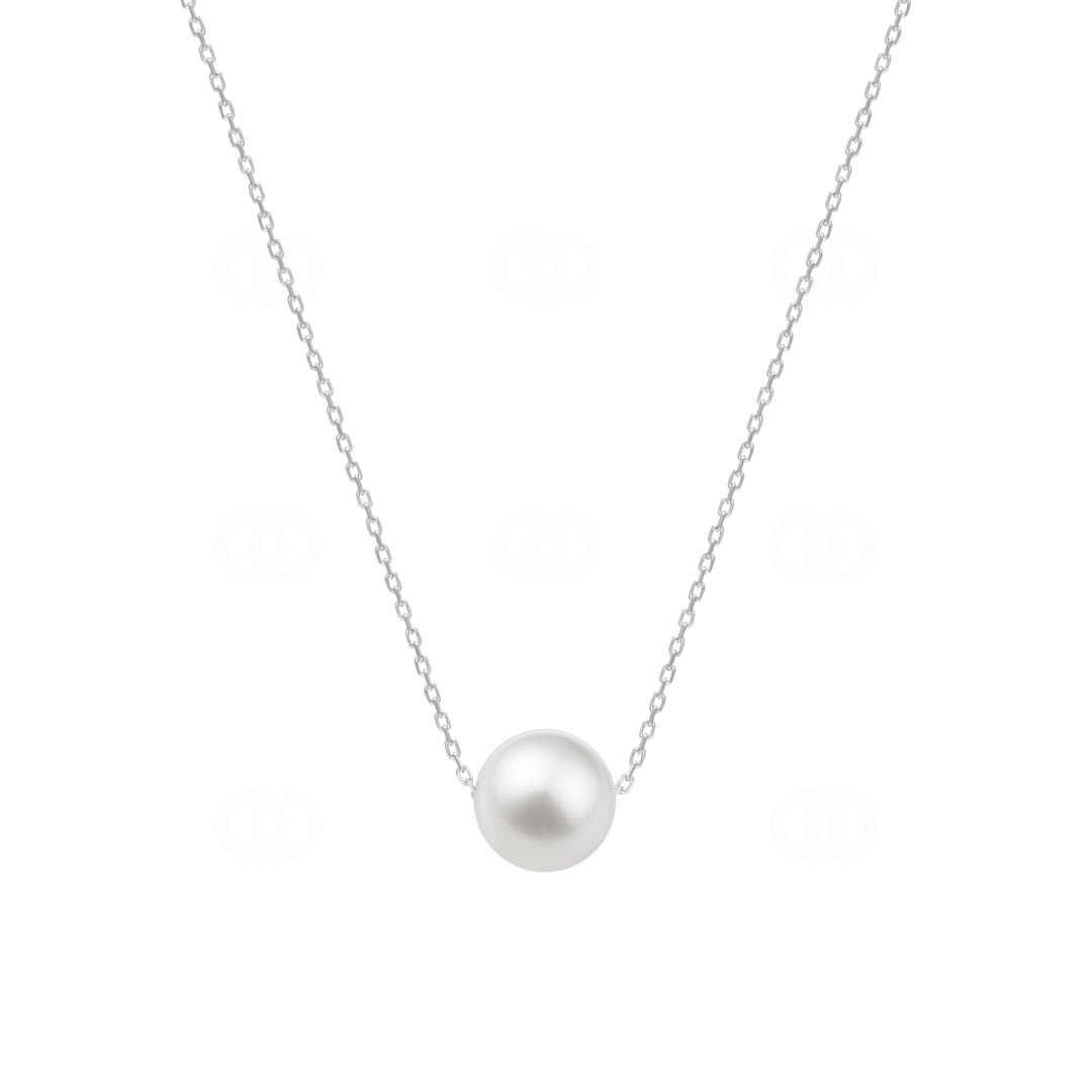 Collier 375/9 K Weissgold mit Süsswasserzuchtperle 8.0mm
