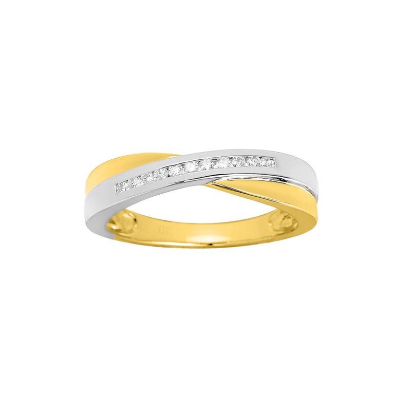Bague Femme - Or 18 Carats - Diamant 0,11 Carats