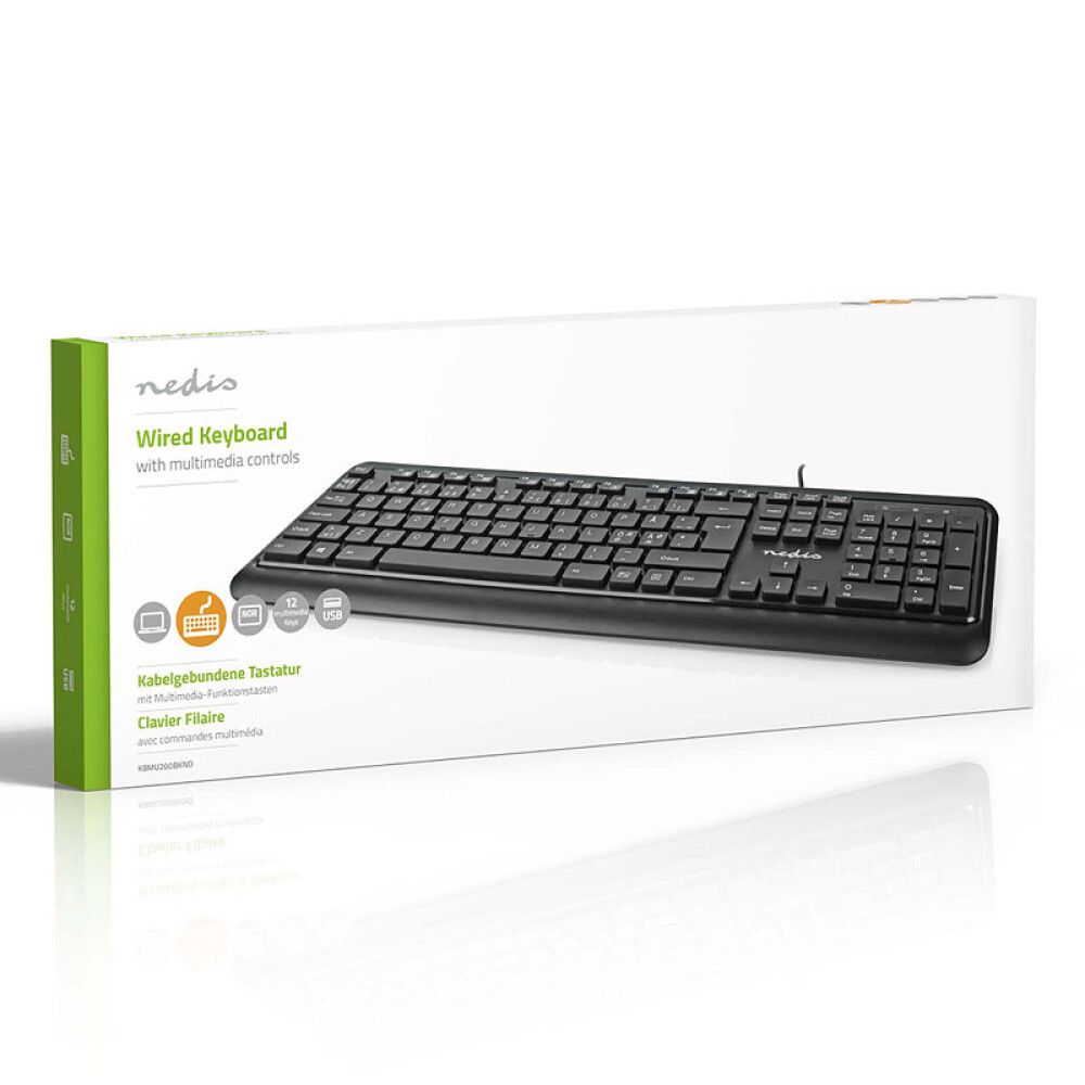 TASTATUR NEDIS MED LEDNING USB