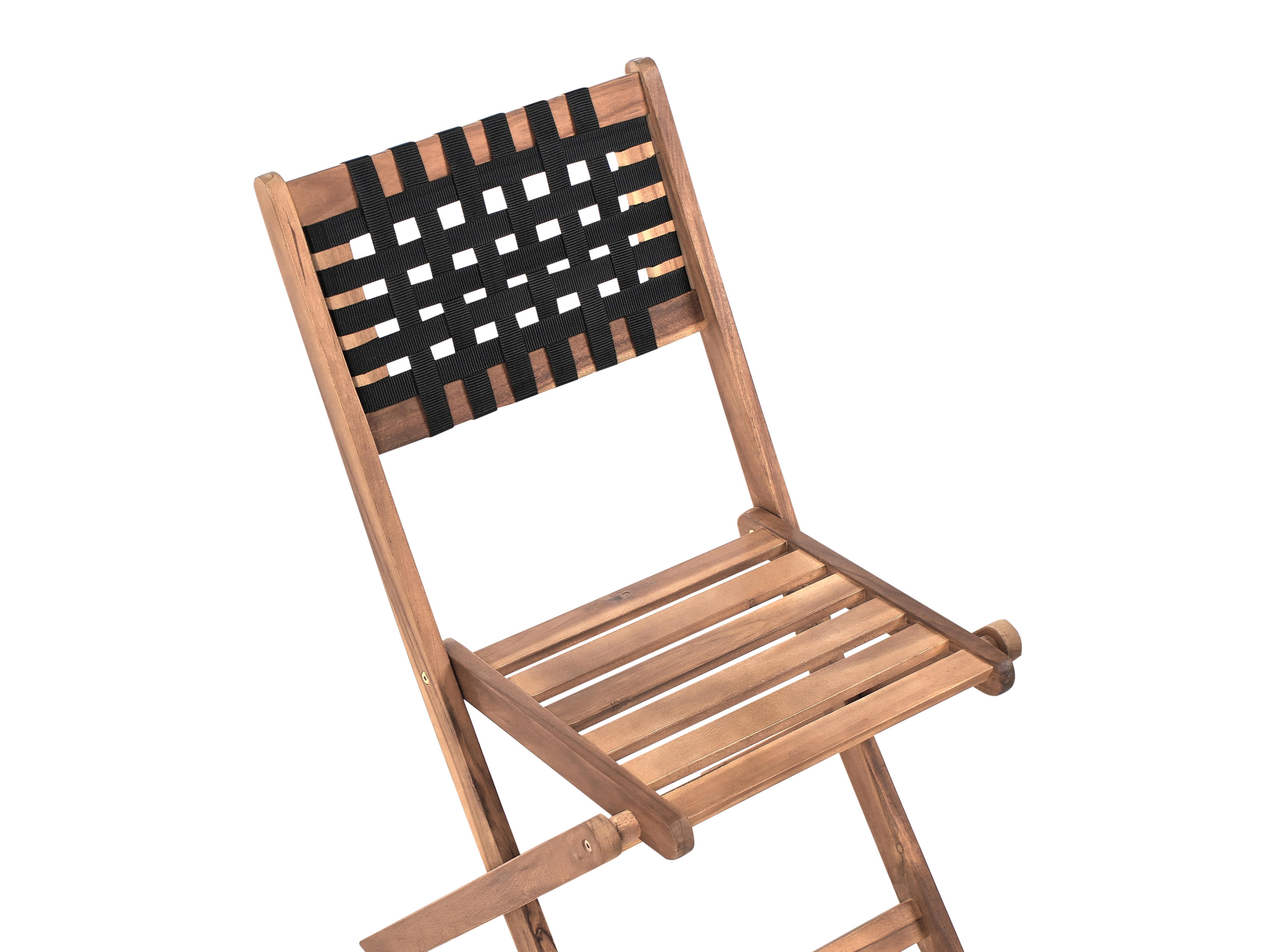 Bistroset CONIOLO Acaciahout Bruin/zwart