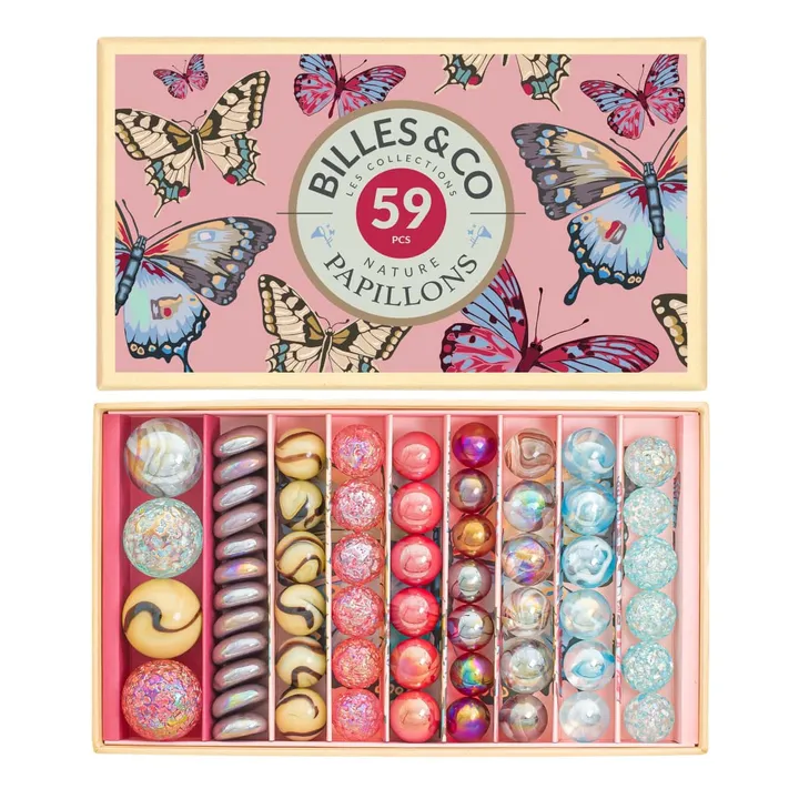 Billes & Co Coffret de 59 billes Papillons
