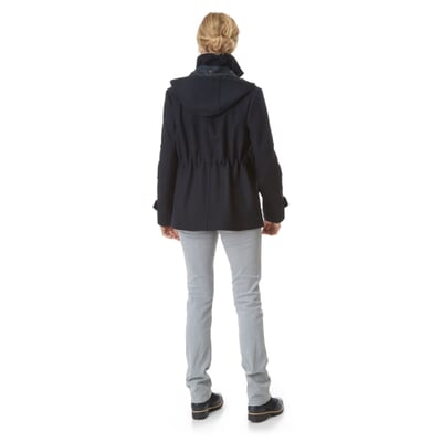 Damen-Kapuzenjacke Marineloden, Dunkelblau