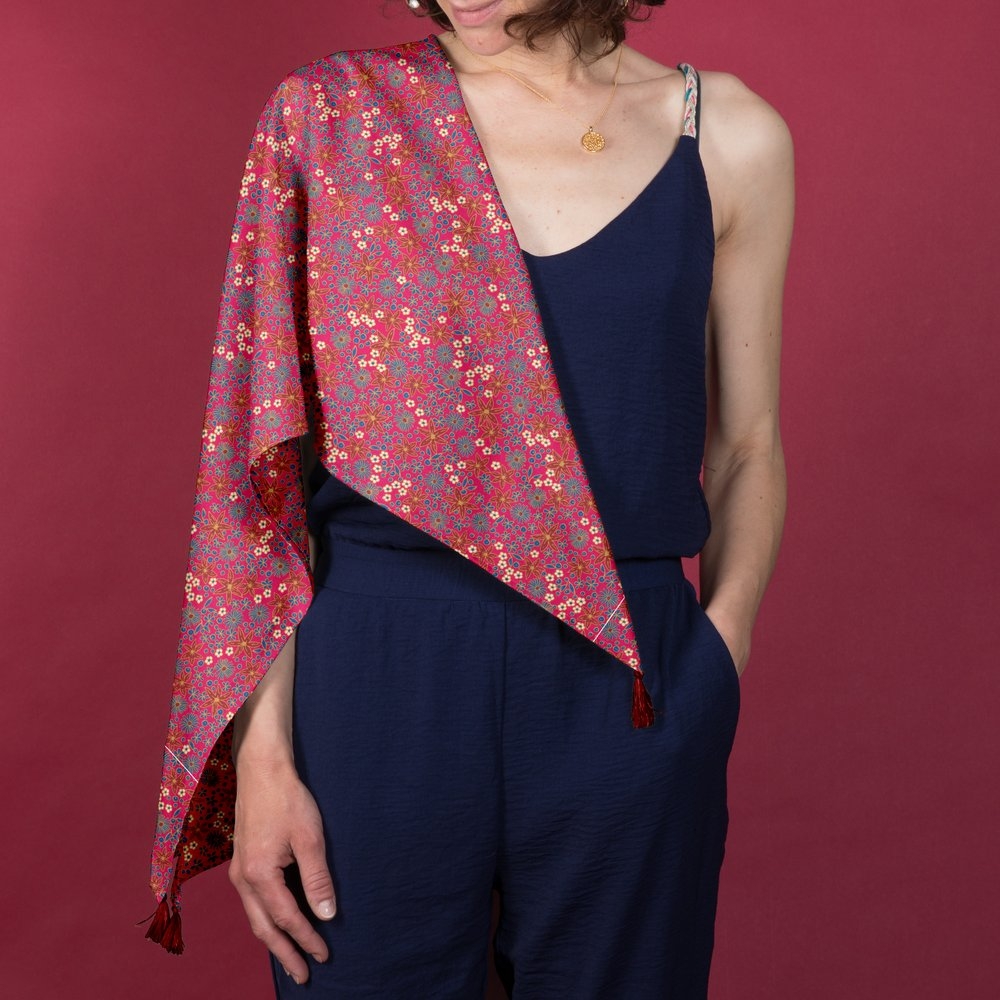 Foulard Pompon Badiane Framboise