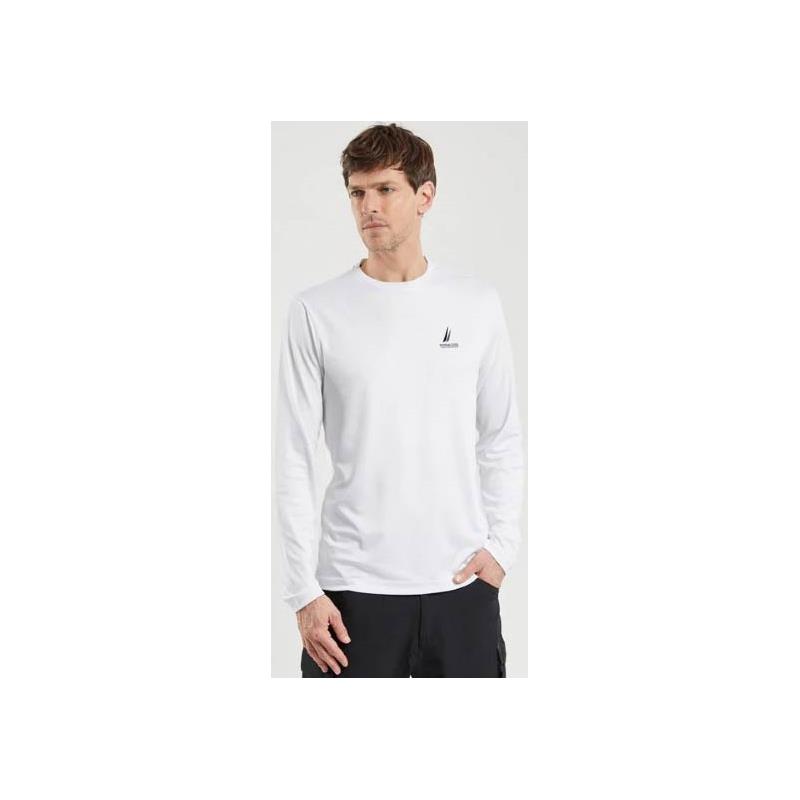 Tee Shirt Manches Longues Homme Bermudes Vallon - Blanc
