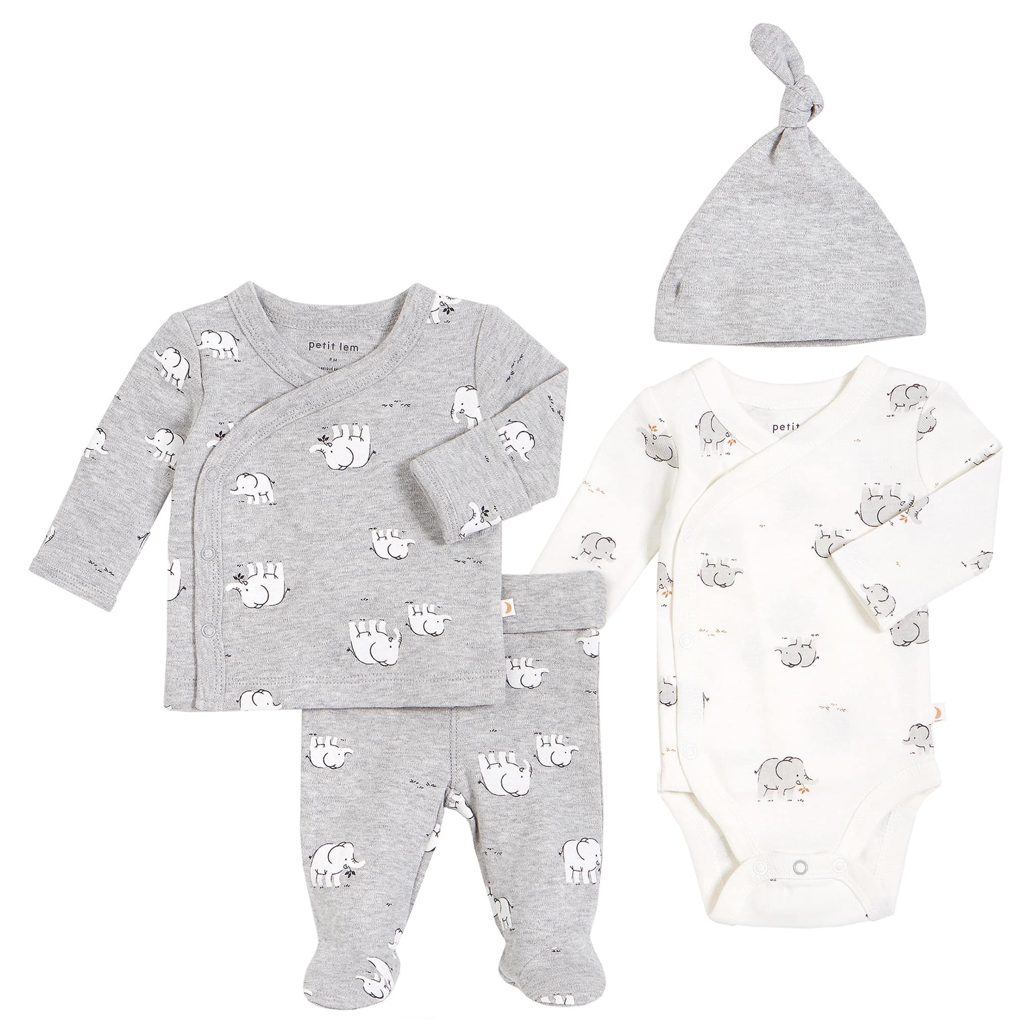 Petit Lem Ensemble de 4 Éléphants Prématuré