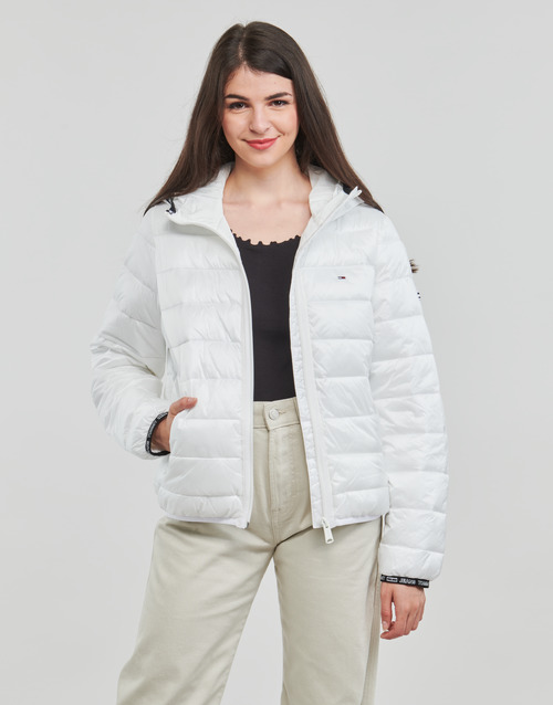 Tommy Jeans - TJW QUILTED TAPE HOODED JACKET - Blanc