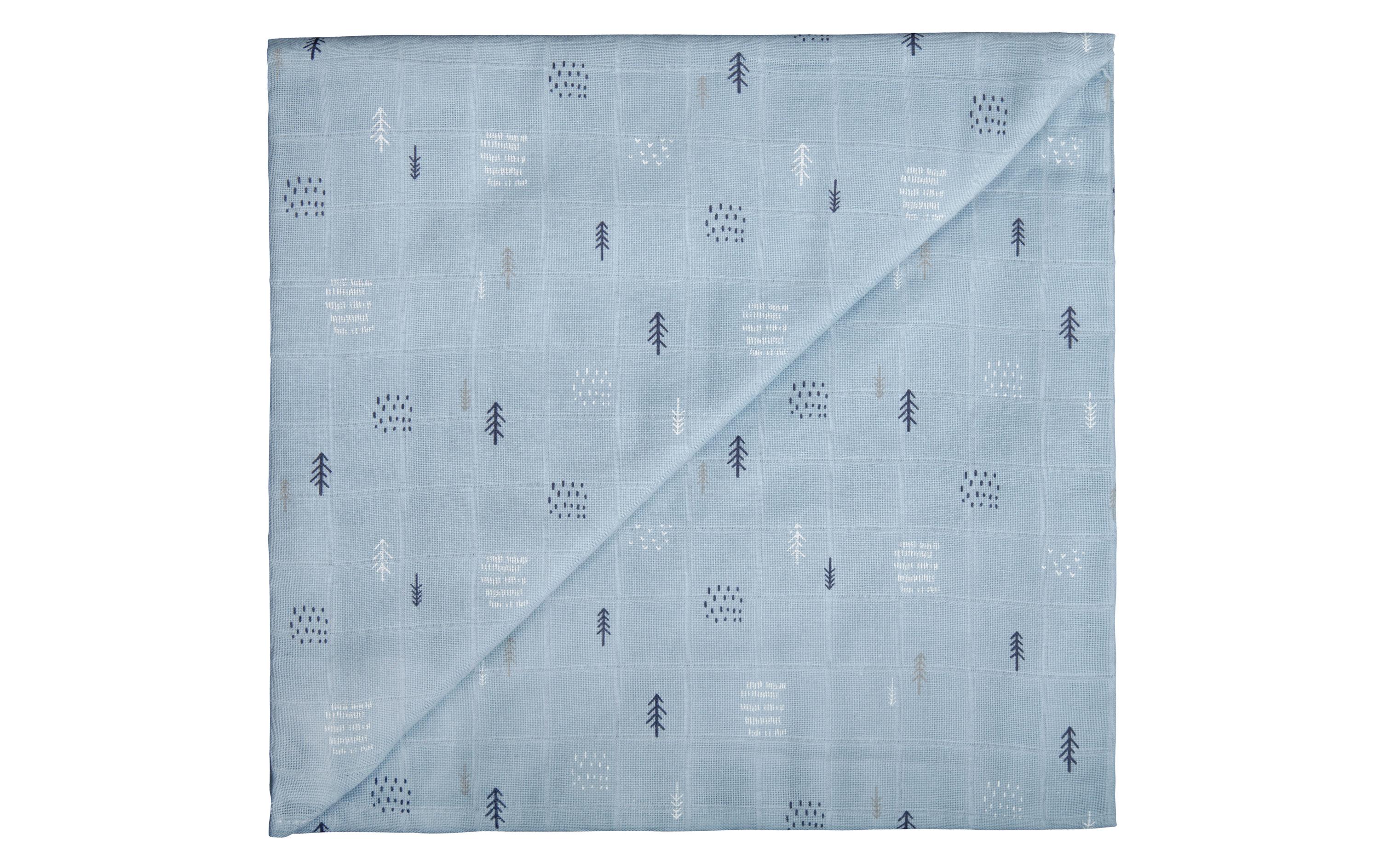 Mulltuch Indigo Woods 120 cm x 120 cmGaze-Tuch für Babys