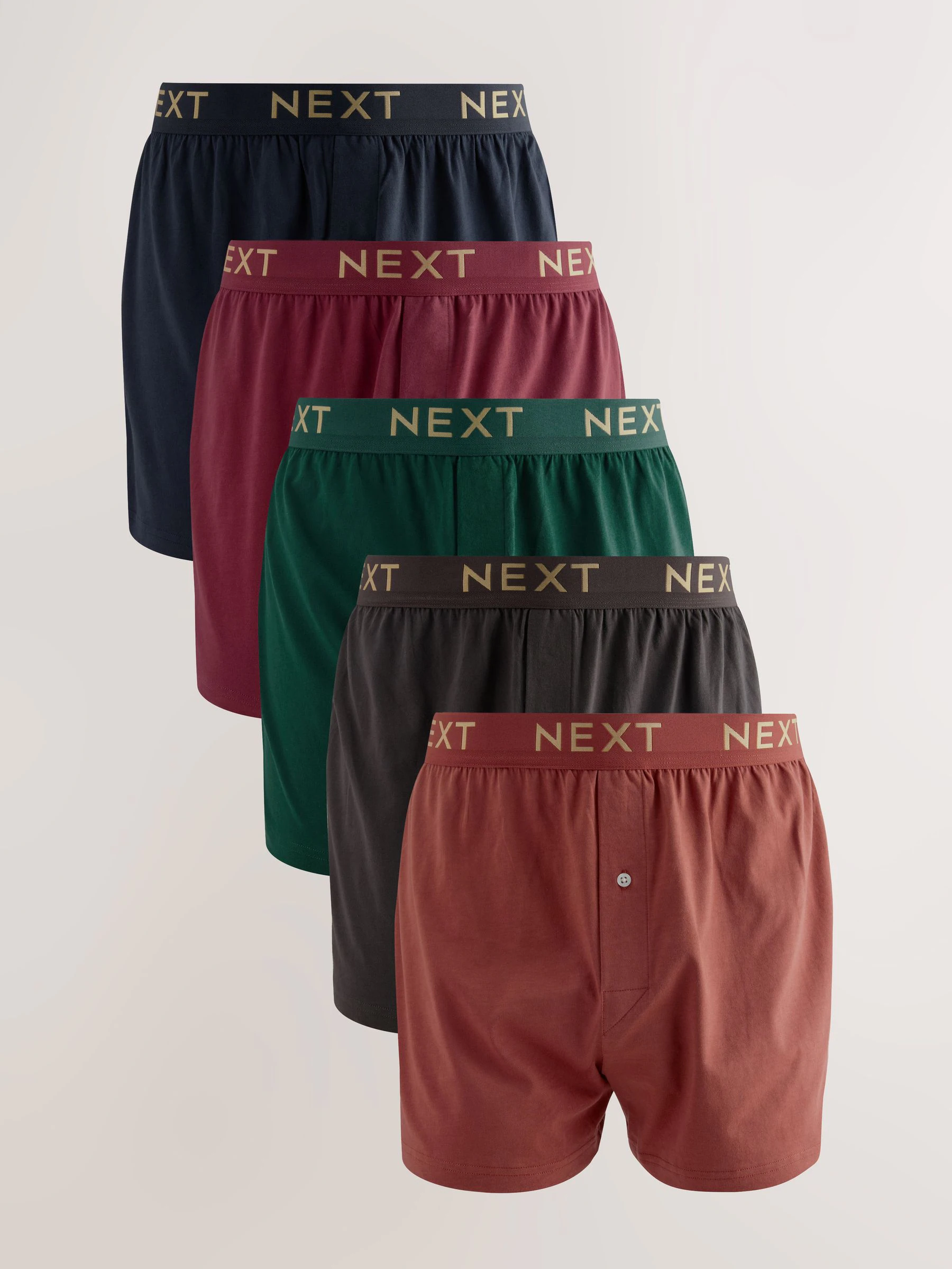 Oranje/Groen/Rood - Verpakking van 5 - Ruimvallende Boxers
