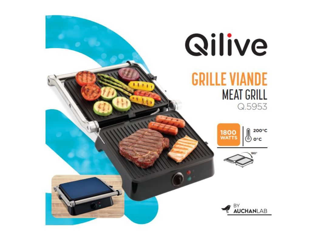 GRELHADOR DE PLACAS QILIVE Q.5953 AZUL 1800W