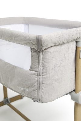 Moweo ELLIS Bedside Crib, Lysegrå