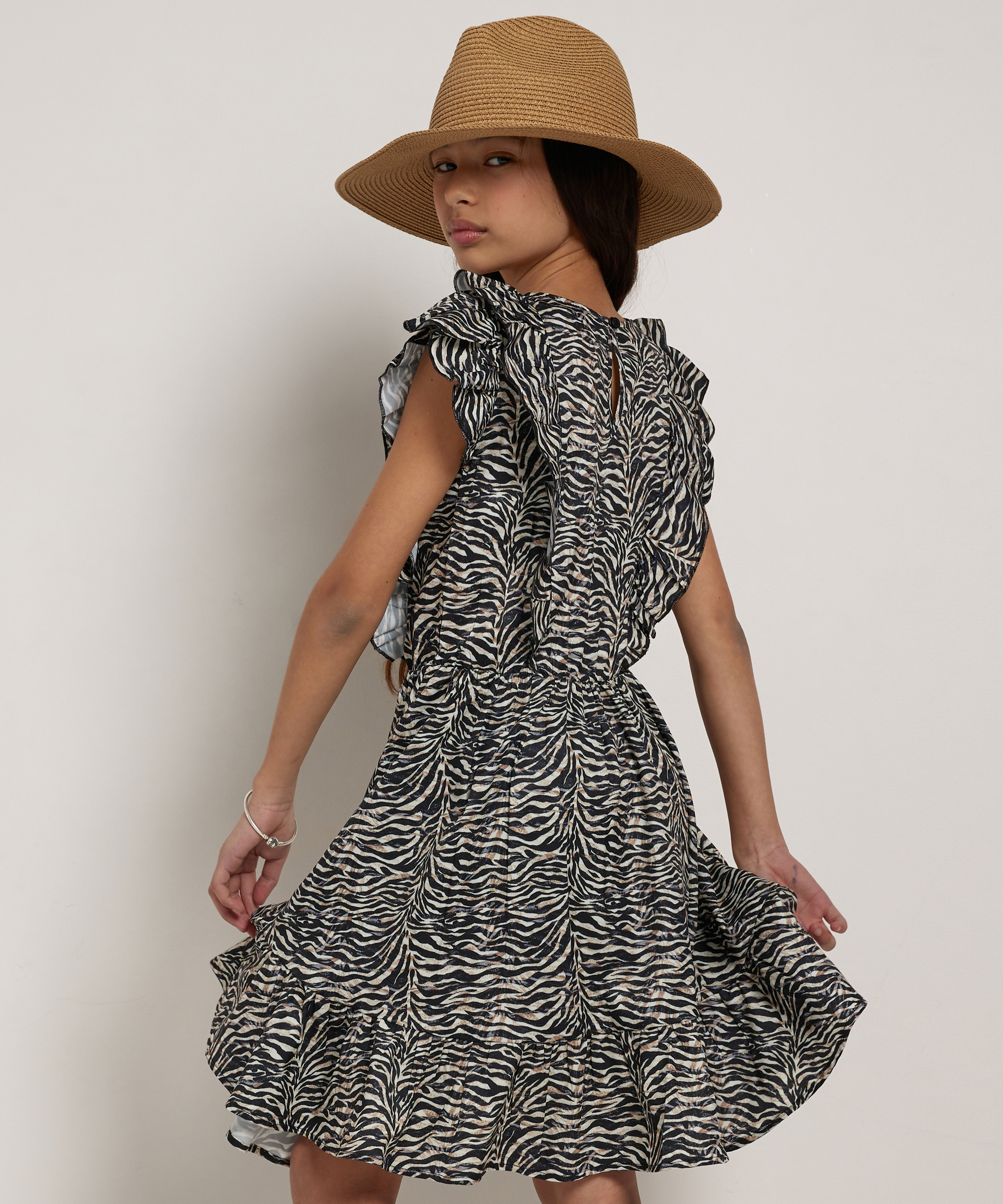 ruche jurk met all-over print