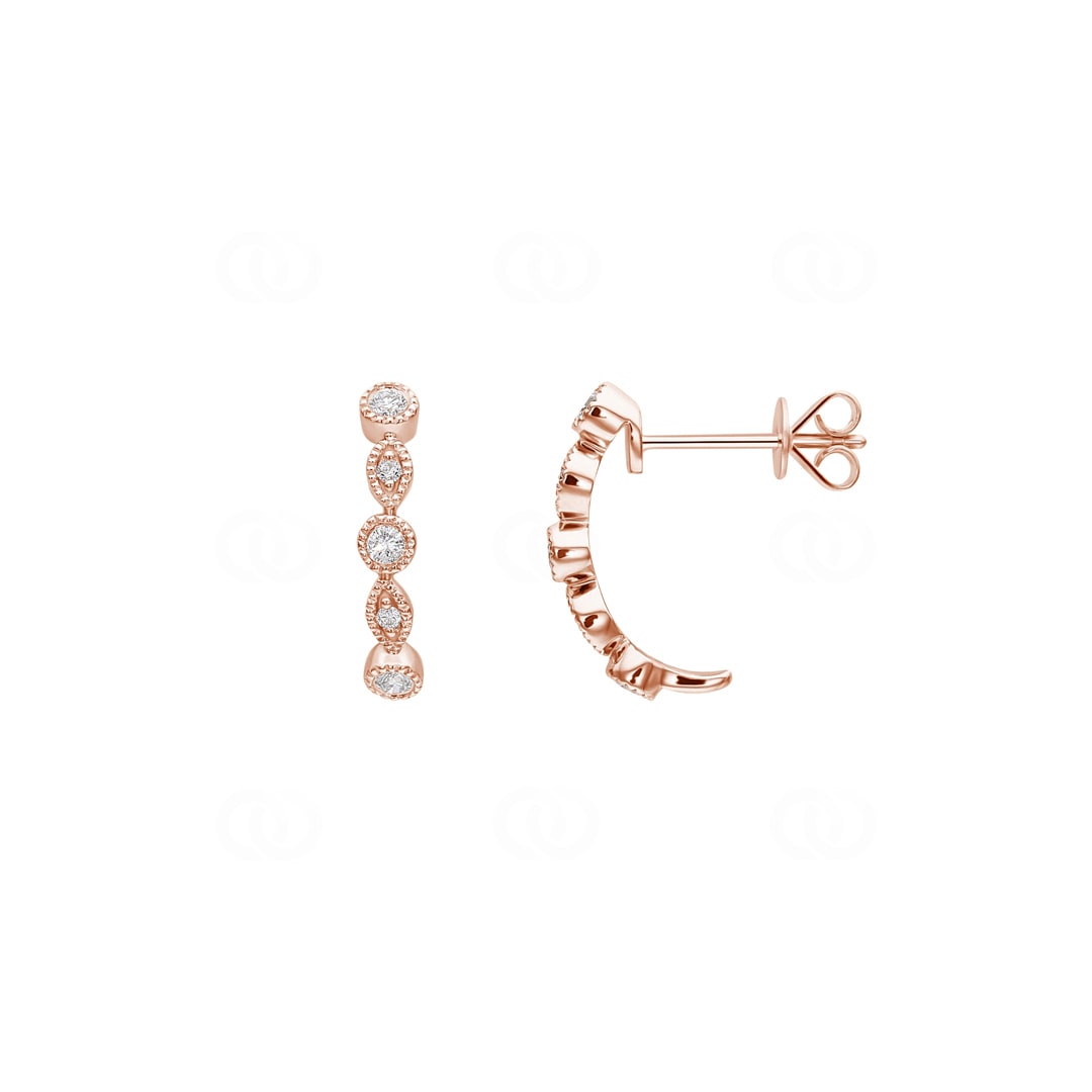 Ohrstecker 750/18 K Roségold mit Diamanten 0.19 ct H/si
