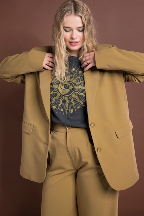 Oversized-Blazer, Revers, Langarm