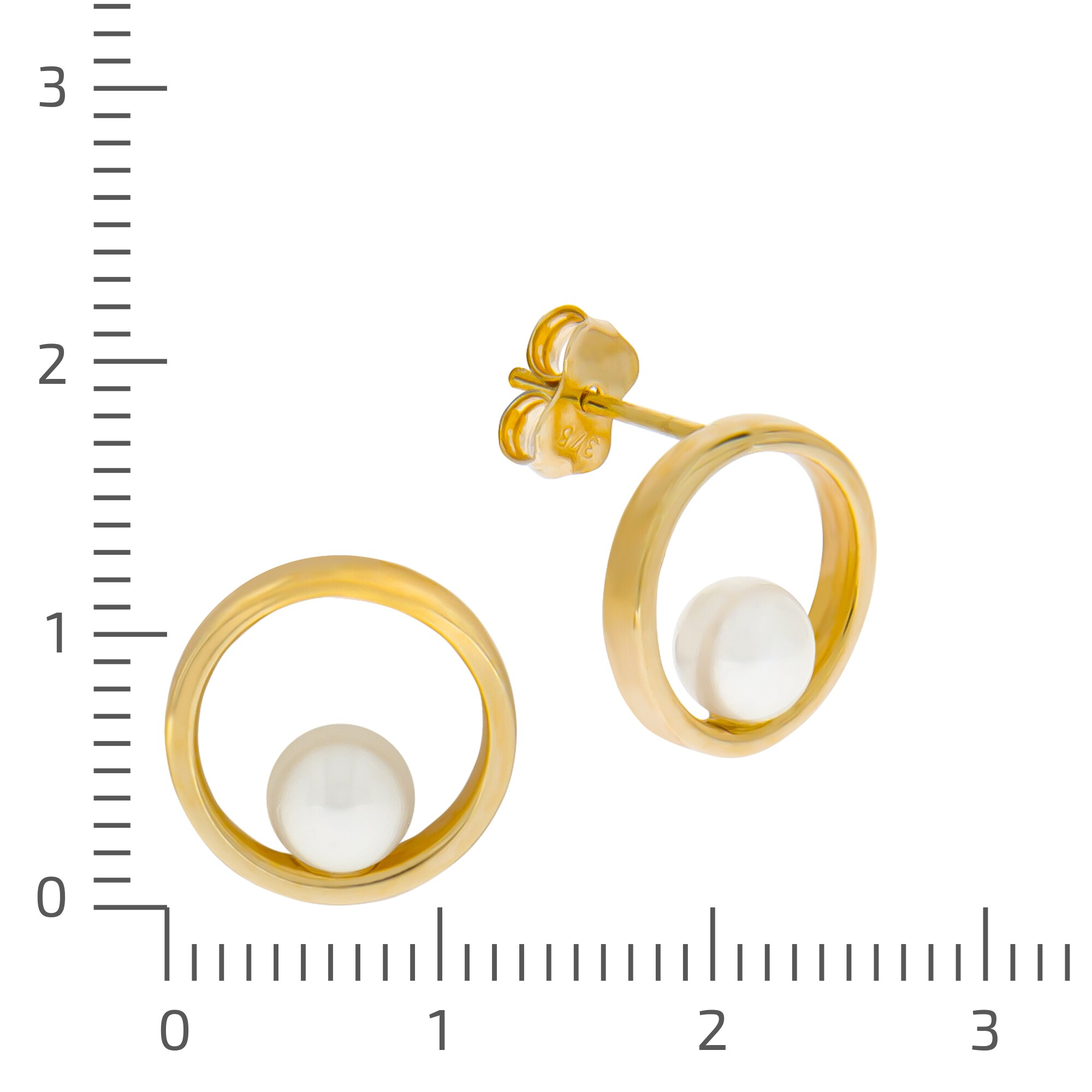 Fascination by Ellen K. Ohrringe Gold 375 Perle weiß 4,5mm