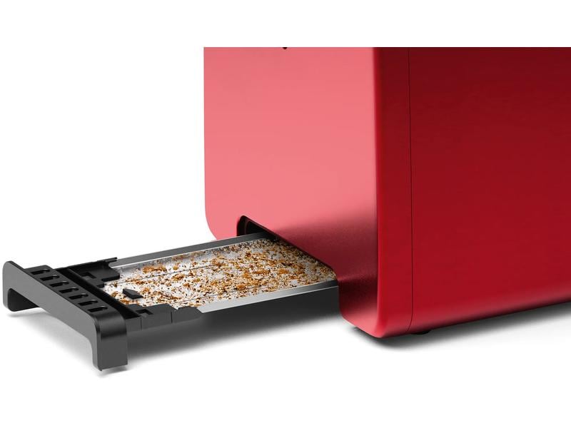 Bosch Toaster DesignLine TAT3P424DE Anthrazit/Rot Klassischer Toaster