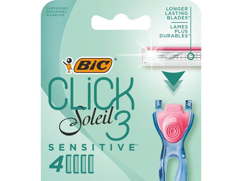 BIC Soleil Sensitive 4 Stück Rasiernachfüllpackung, die perfekte Wahl für anspruchsvolle Damen