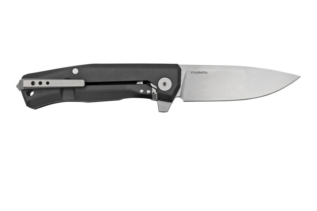 LionSteel Myto MT01A BS Black Aluminium, Satin zakmes, Molletta design