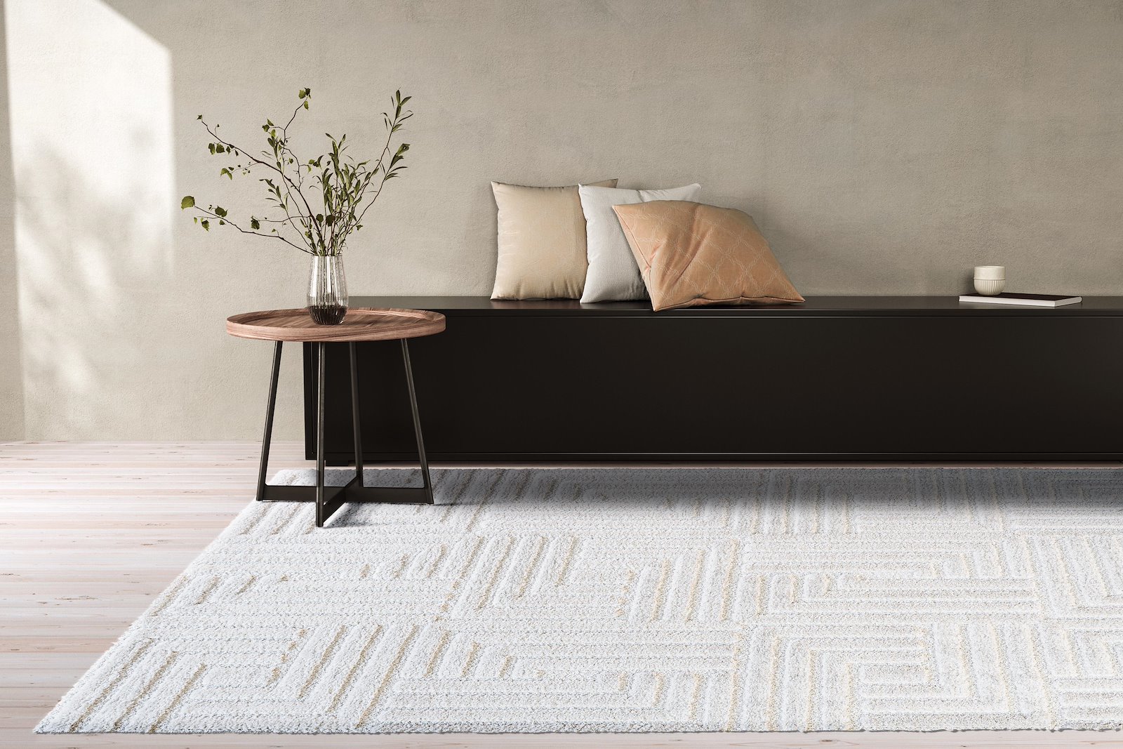 Moreno gulvteppe 160x230 160x230cm hvit 55 % resirkulert polyester/45 % polyester